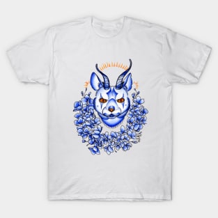 calygreyhound in blue, cat with antlers T-Shirt